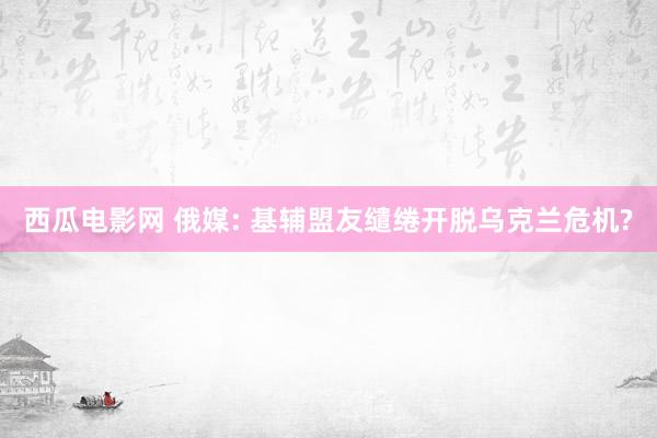 西瓜电影网 俄媒: 基辅盟友缱绻开脱乌克兰危机?
