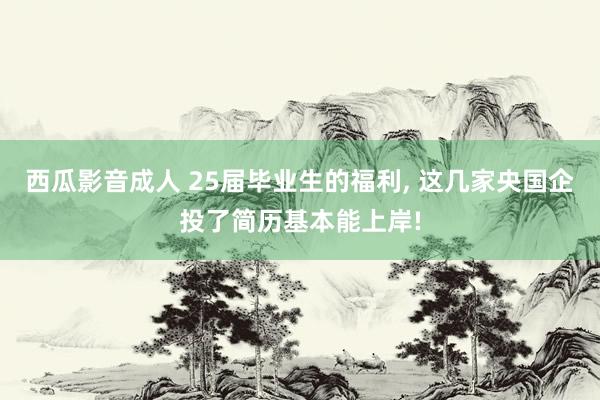 西瓜影音成人 25届毕业生的福利， 这几家央国企投了简历基本能上岸!