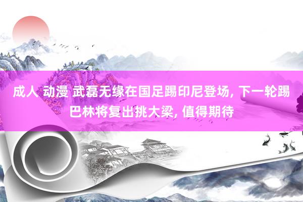 成人 动漫 武磊无缘在国足踢印尼登场， 下一轮踢巴林将复出挑大梁， 值得期待