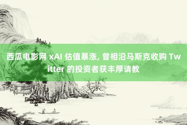 西瓜电影网 xAI 估值暴涨， 曾相沿马斯克收购 Twitter 的投资者获丰厚请教