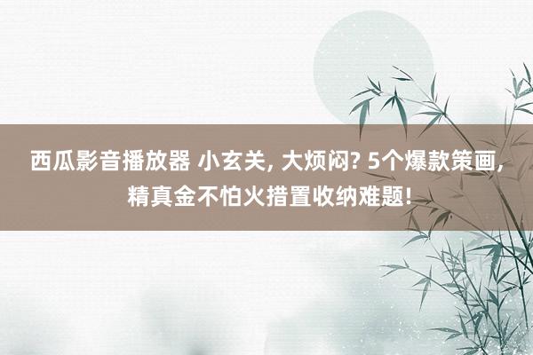 西瓜影音播放器 小玄关， 大烦闷? 5个爆款策画， 精真金不怕火措置收纳难题!